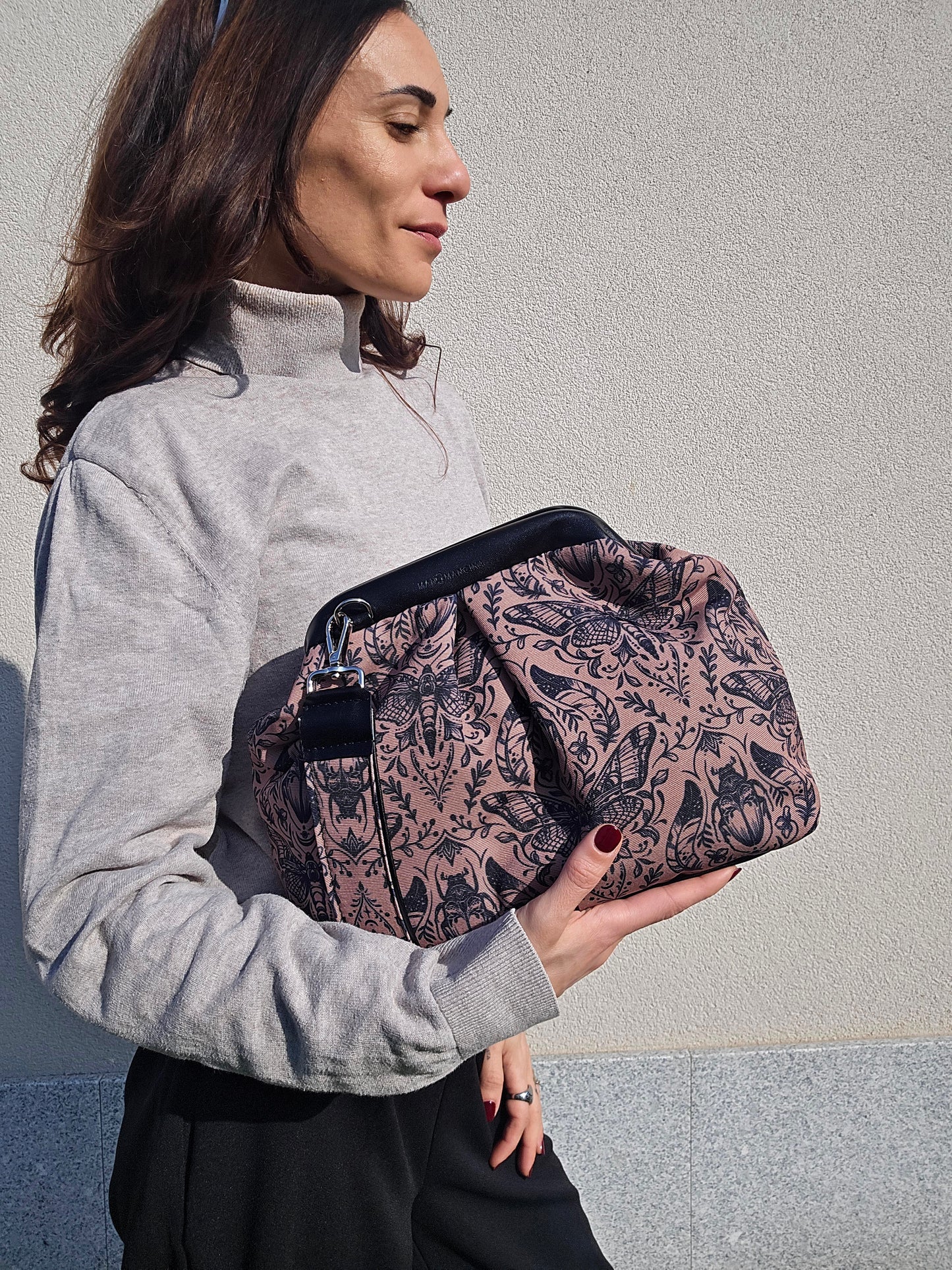 BORSA CLIC CLAC nero / mocha tattoo