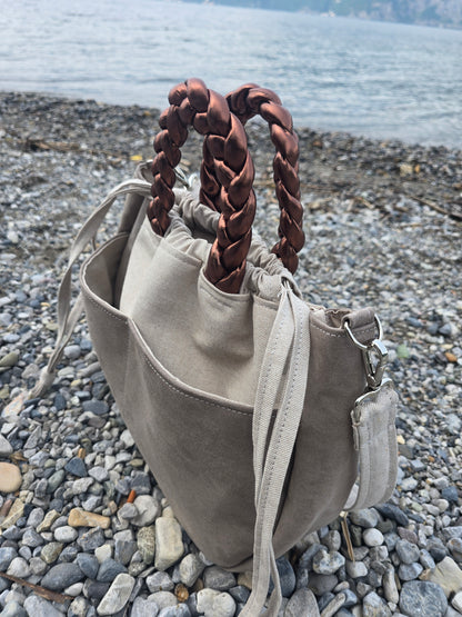 "L'ORGANIZZATA" corda chiaro/ similsuede tortora