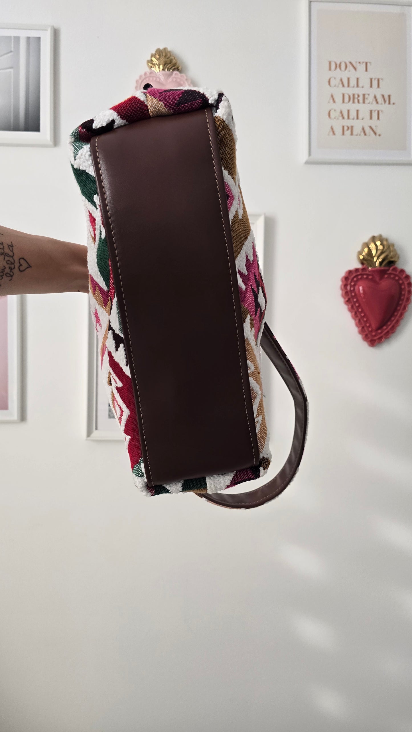 BORSA CLIC CLAC Kilim mix bordeaux