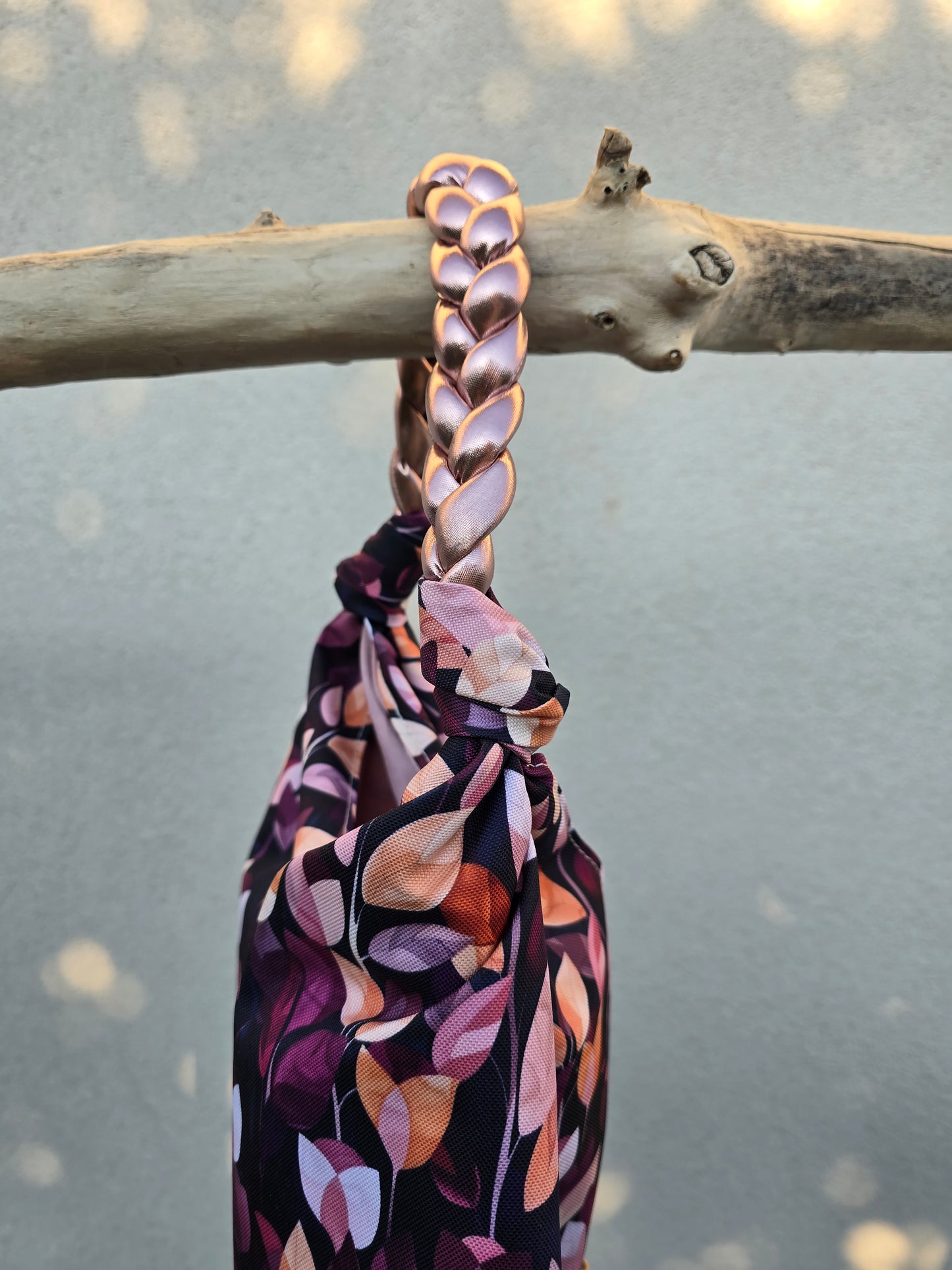 KNOT BAG foglie/rosa