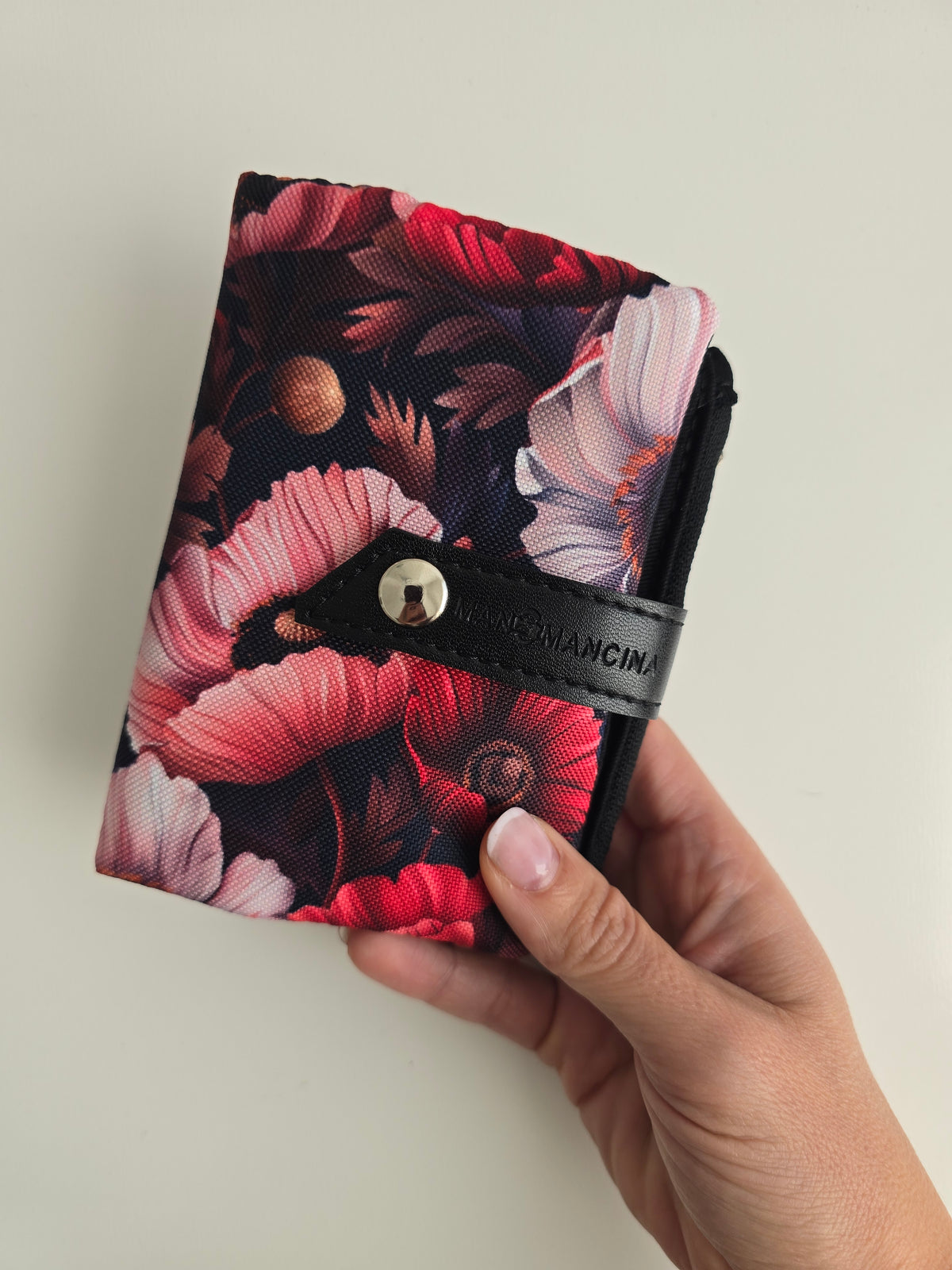 MINI WALLET - portafoglio compatto|fiori bordeaux