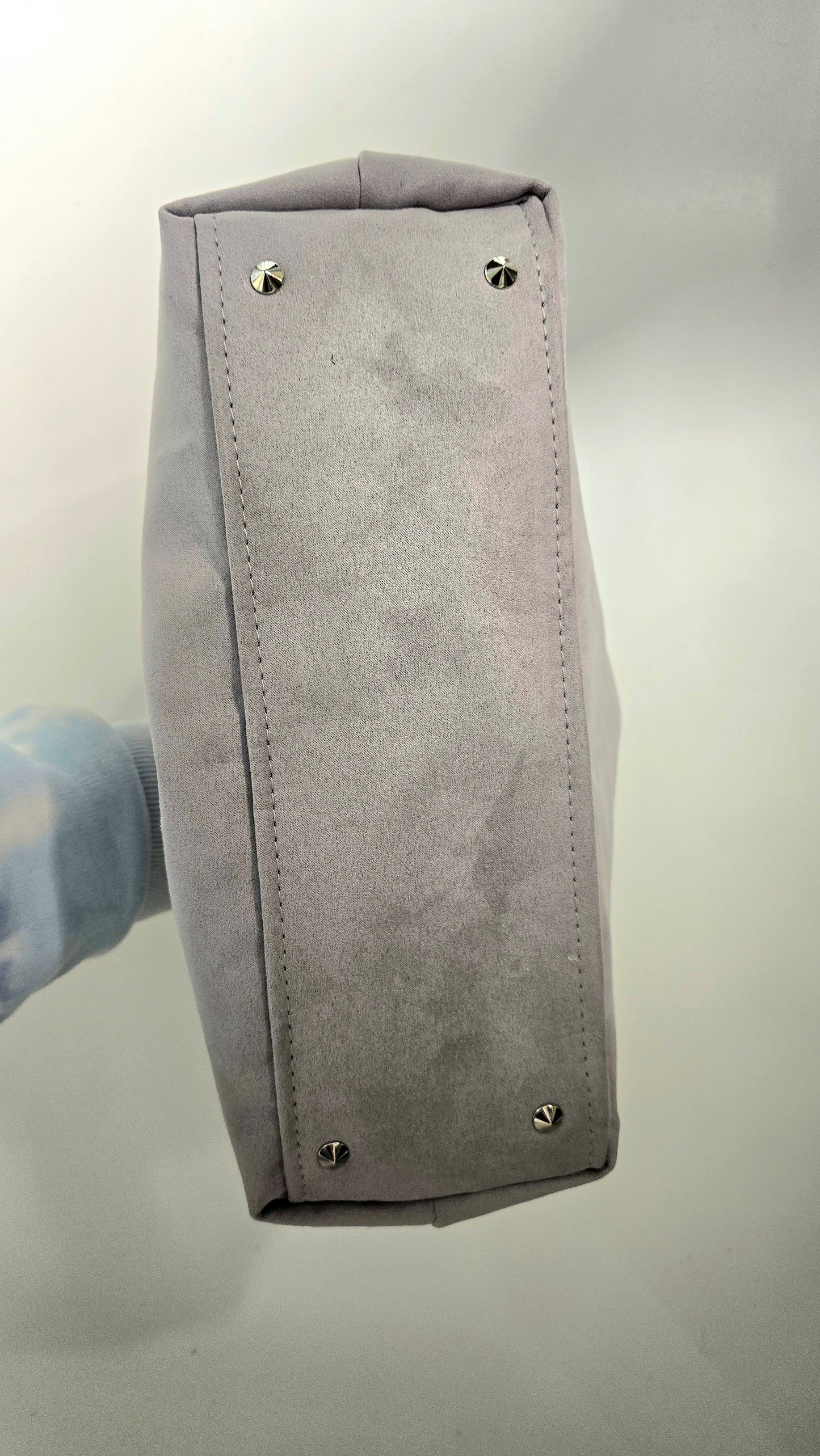 BORSA CLIC CLAC tracolla regolabile- simil suede grigio