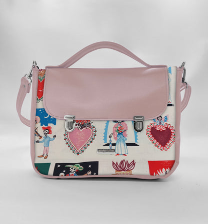 "DOTTY" VEGAN midi SIMILPELLE rosa antico/ex voto beige