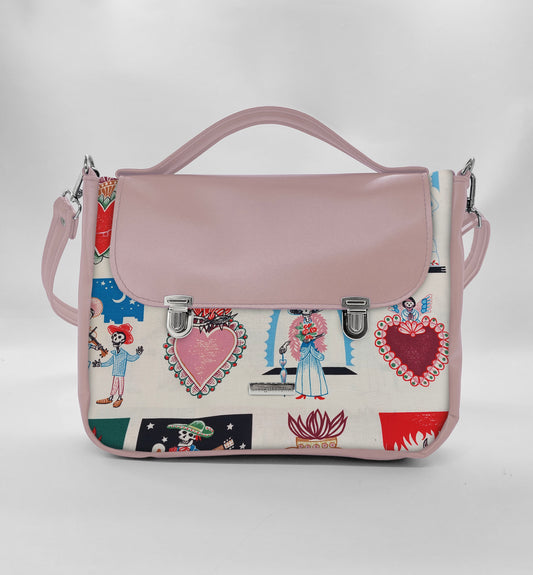 "DOTTY" VEGAN midi SIMILPELLE rosa antico/ex voto beige
