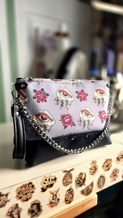 GILDA similpelle nero/tattoo grigio
