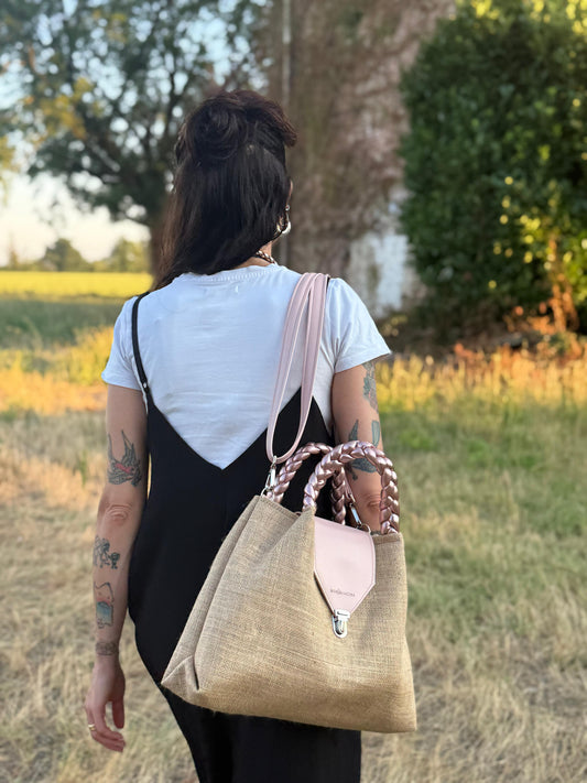 L'ARTIGIANA - juta naturale/rosa antico