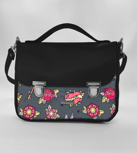 "DOTTY" VEGAN maxi SIMILPELLE nero / love pink