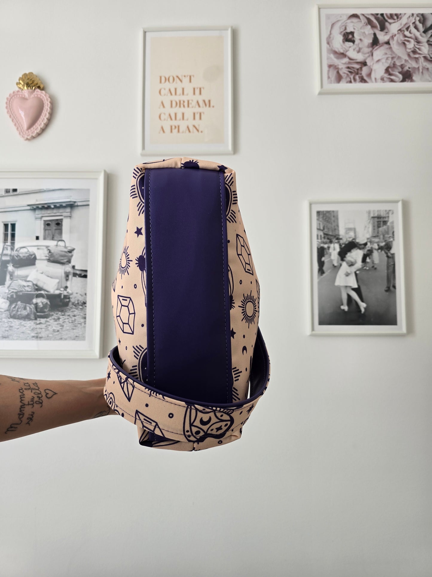 BORSA CLIC CLAC viola / tattoo beige viola