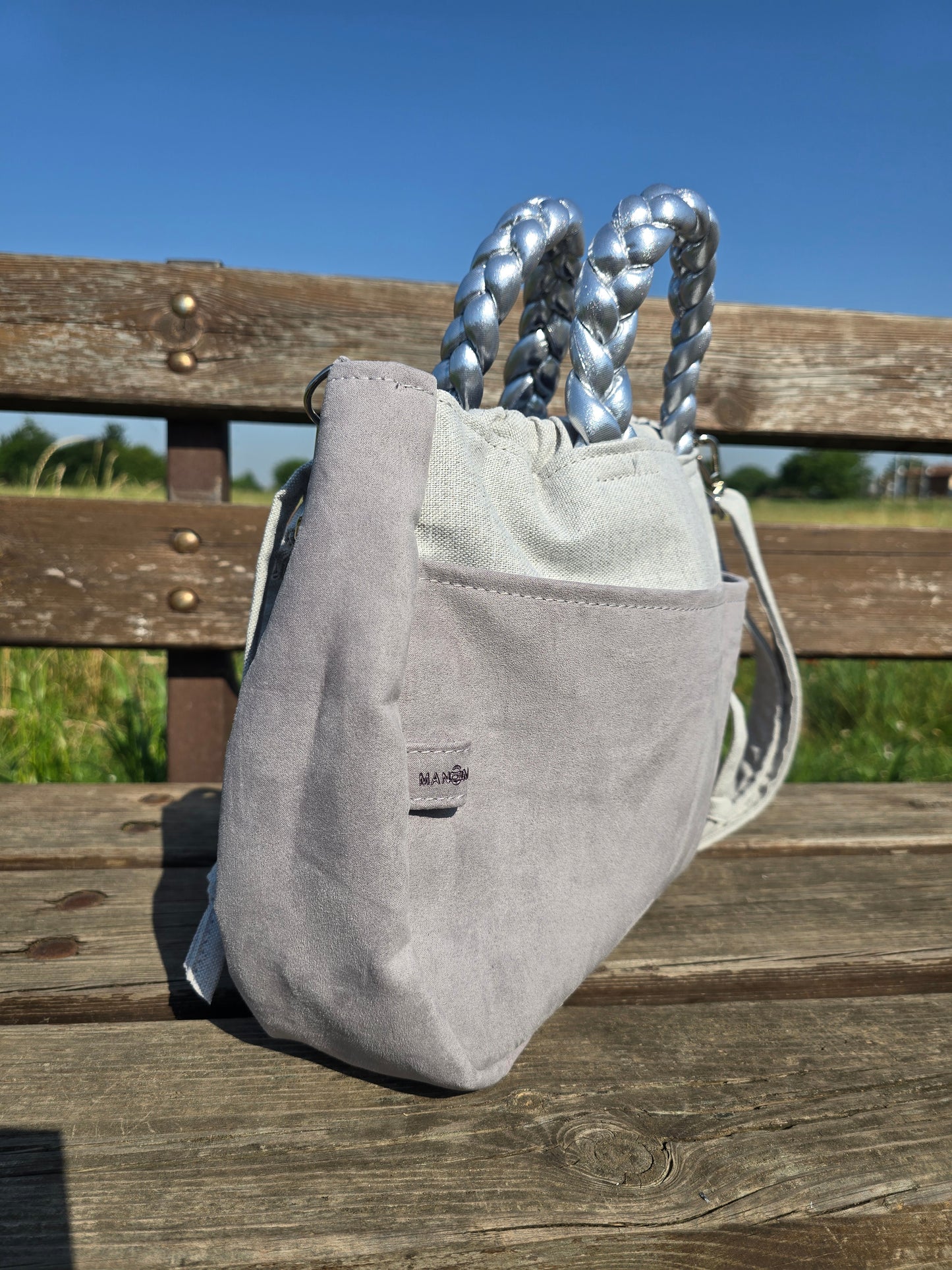 "L'ORGANIZZATA" grigio chiaro/ similsuede grigio