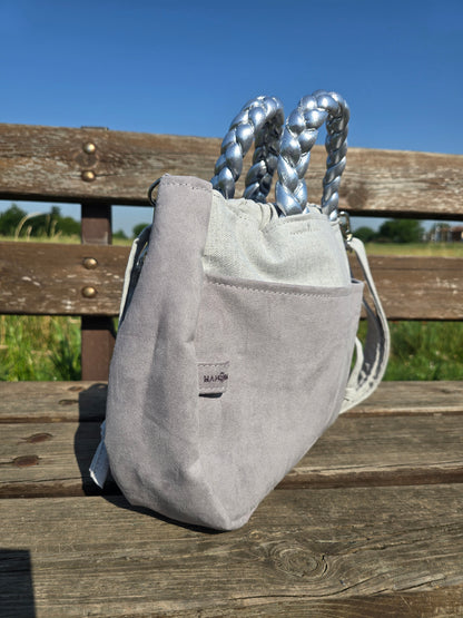 "L'ORGANIZZATA" grigio chiaro/ similsuede grigio