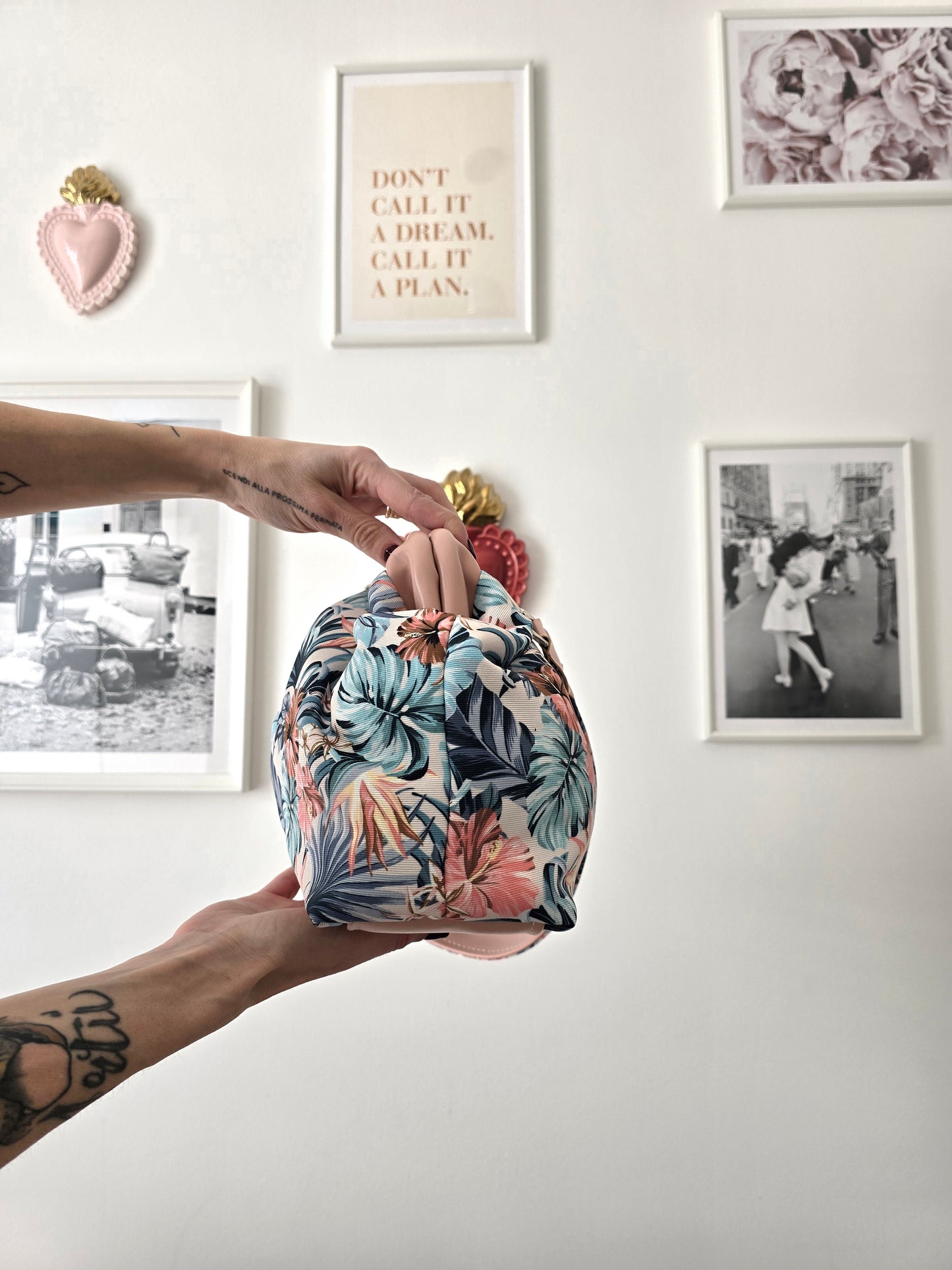 BORSA CLIC CLAC rosa antico / tropical