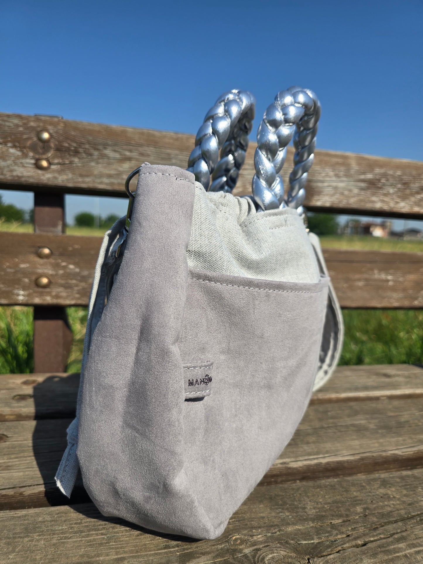 "L'ORGANIZZATA" grigio chiaro/ similsuede grigio
