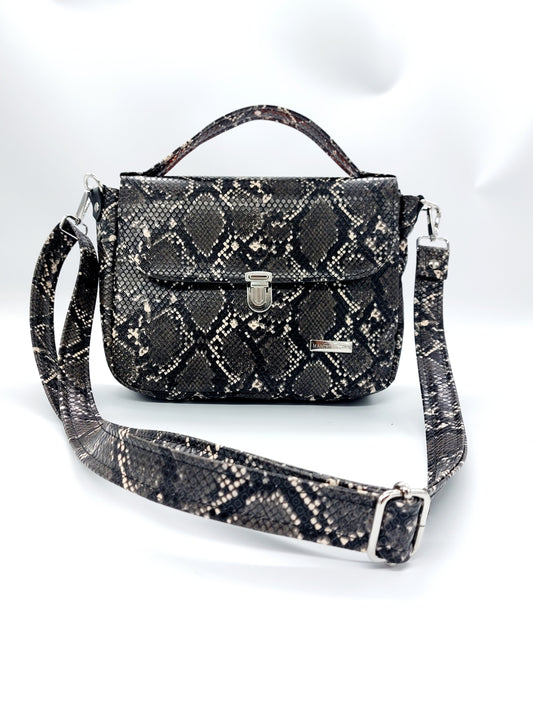 "DOTTY" VEGAN mini SIMILPELLE PITONE nero