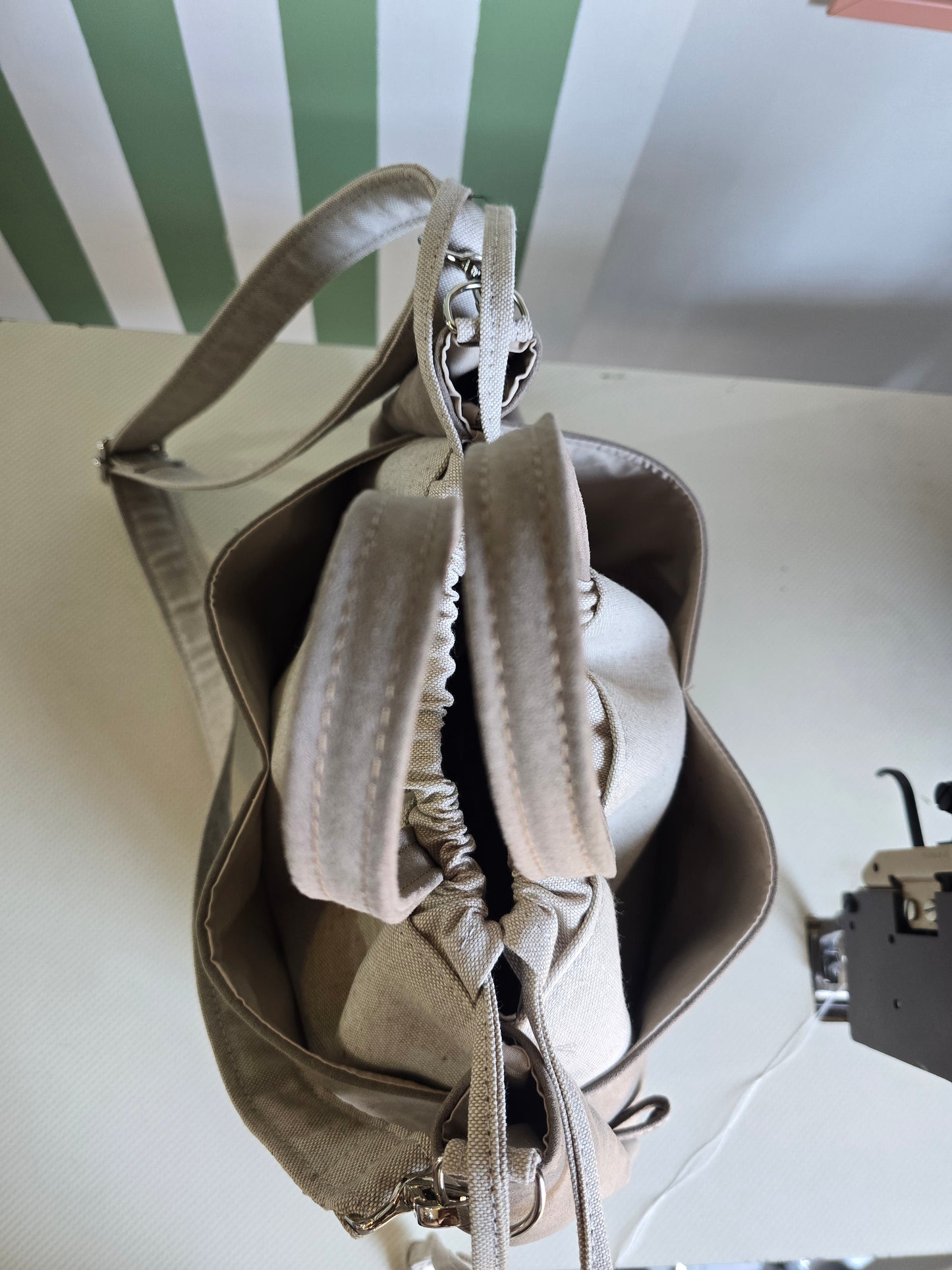 "L'ORGANIZZATA" corda chiaro/ similsuede tortora/ MANICI CLASSICI
