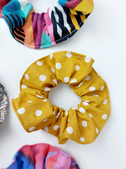 SCRUNCHIES - elastici per capelli - pois senape