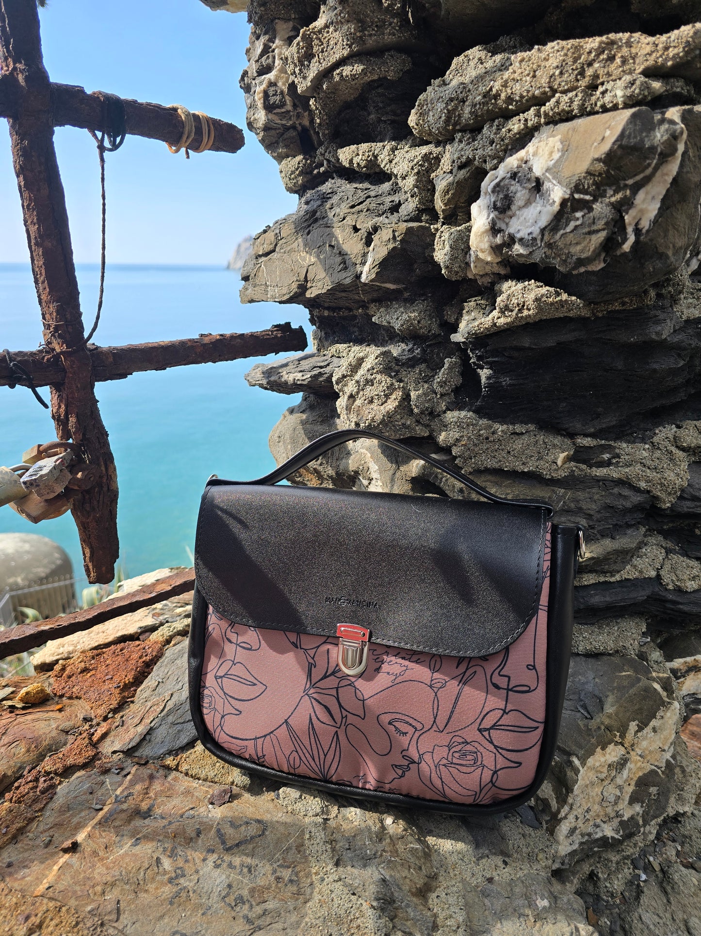 "DOTTY" VEGAN mini SIMILPELLE nero / mocha viso