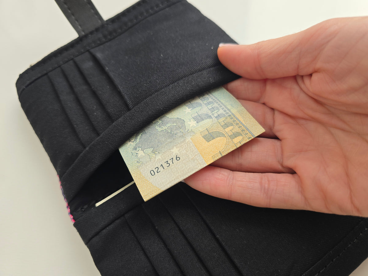 MINI WALLET - portafoglio compatto|foglie multicolor