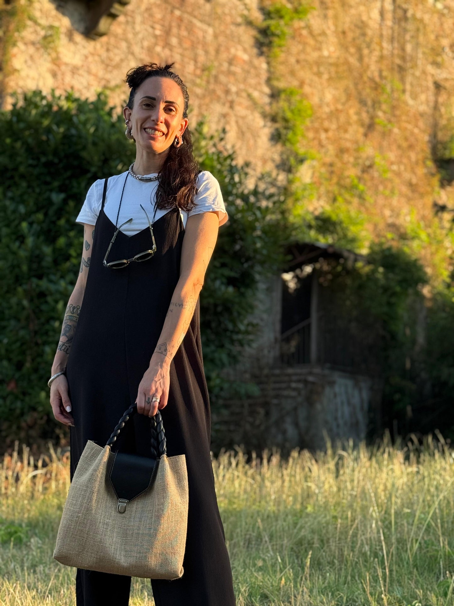 L'ARTIGIANA - juta naturale/nero