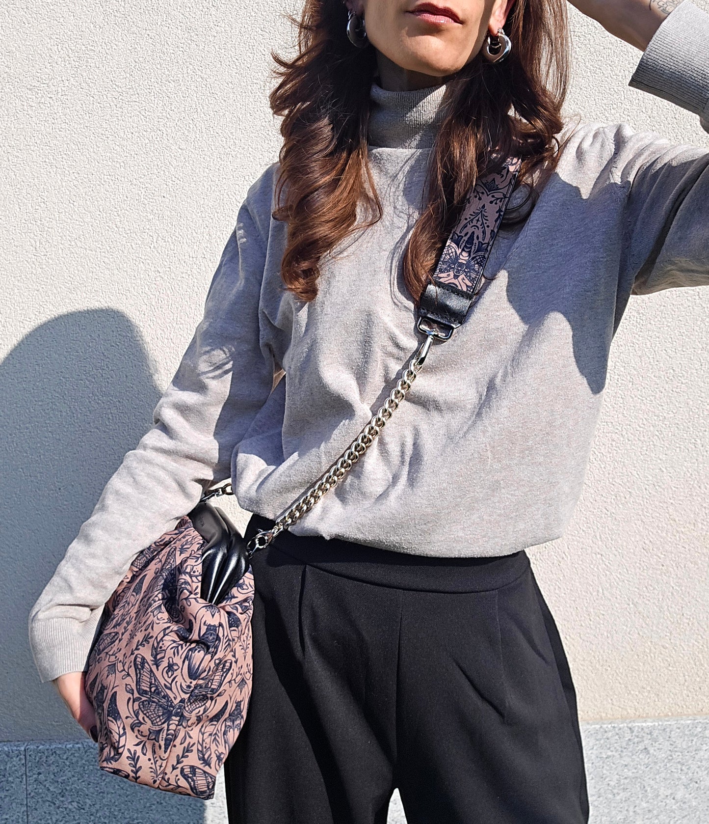 BORSA CLIC CLAC nero / mocha tattoo