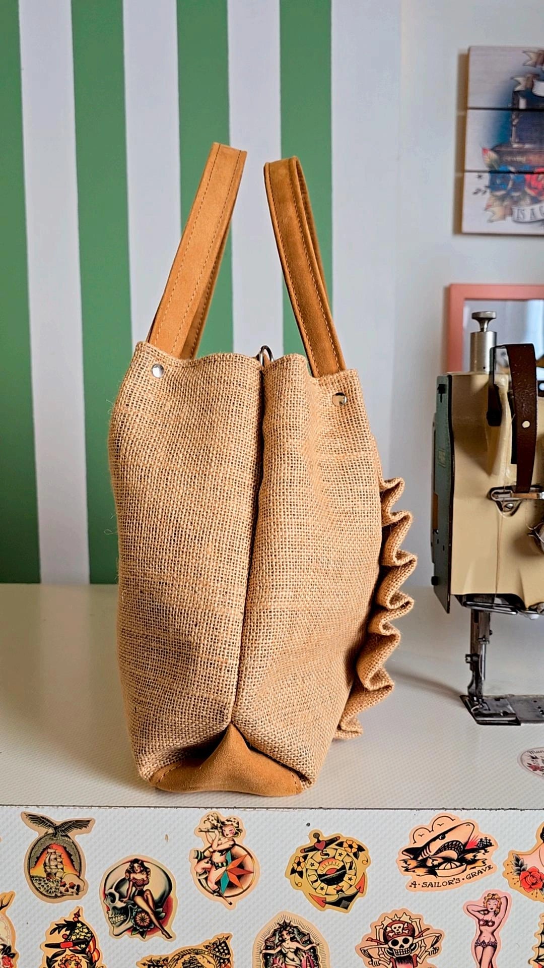 L'ARTIGIANA - EDIZIONE LIMITATA juta/similsuede/rouches FRIDA PEZZO UNICO