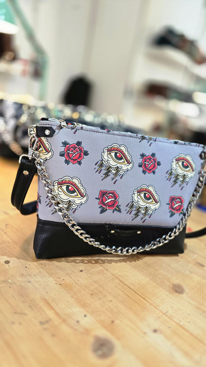GILDA similpelle nero/tattoo grigio