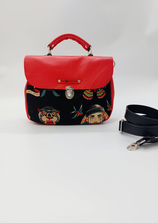 "DOTTY" VERA PELLE mini ROSSO/SAILOR