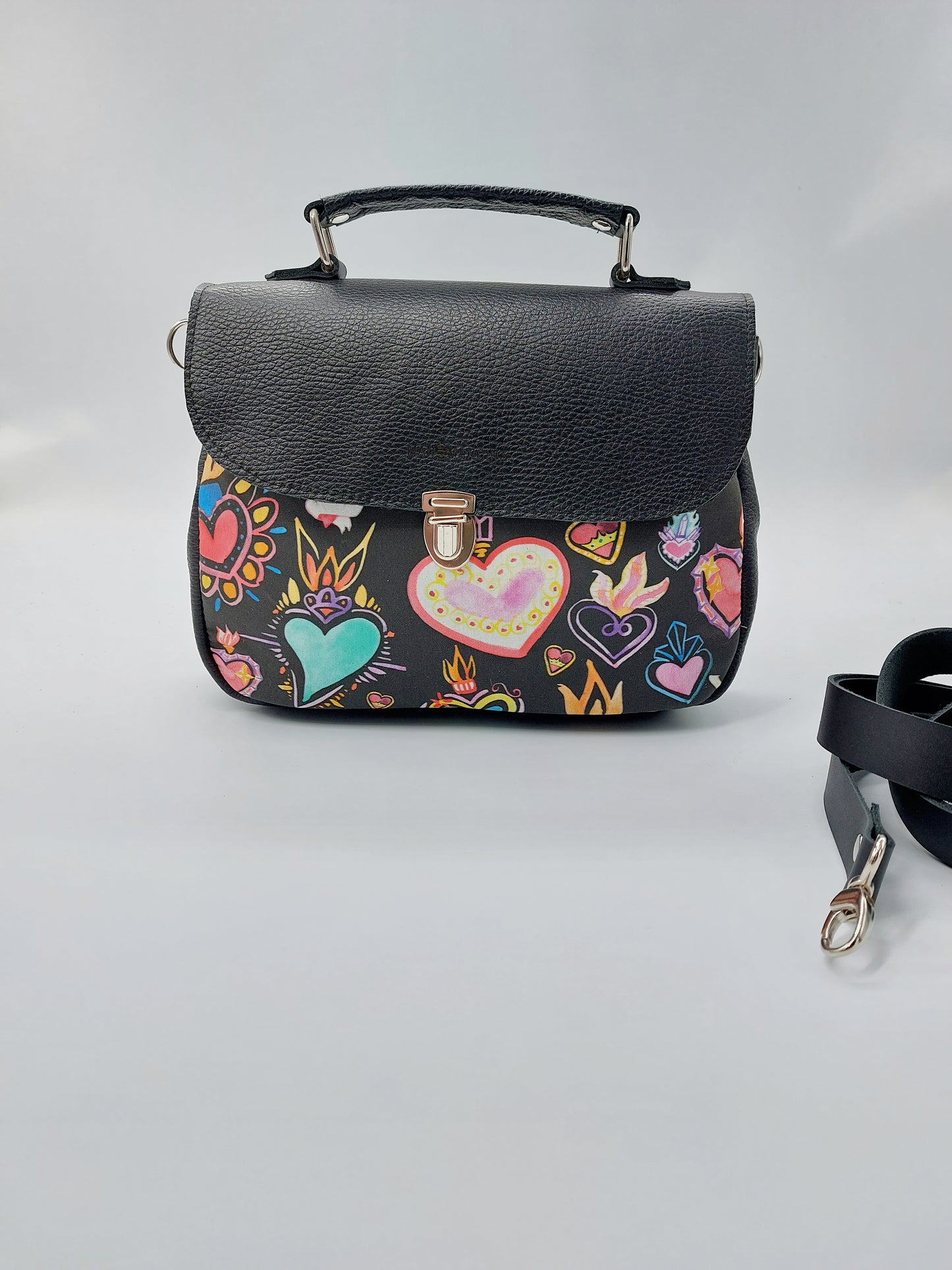 "DOTTY" VERA PELLE mini nero/ex voto