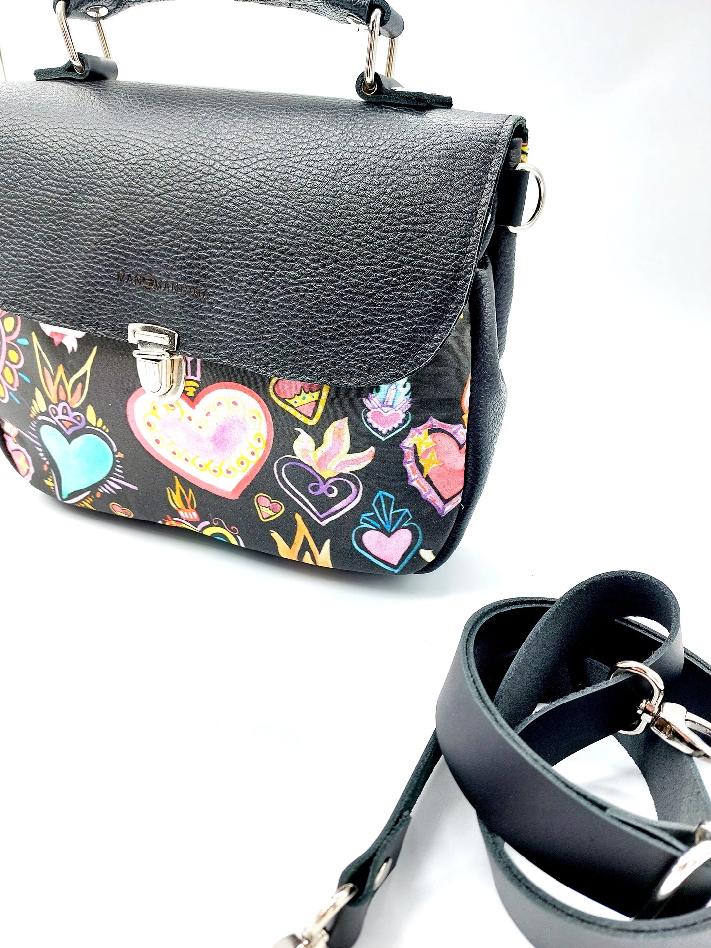 "DOTTY" VERA PELLE mini nero/ex voto