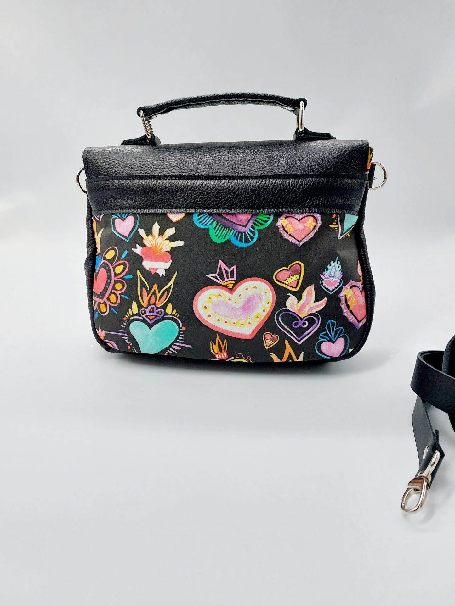 "DOTTY" VERA PELLE mini nero/ex voto